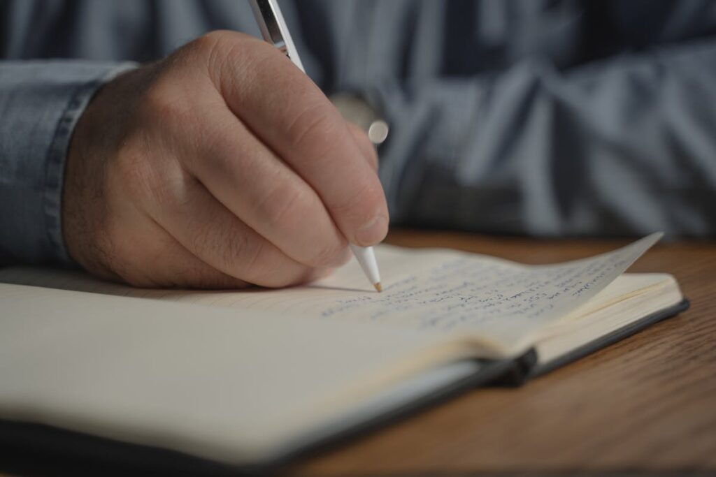 Schrijven in notitieboek